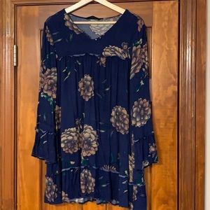 Knot Sisters Blue Babydoll Dress